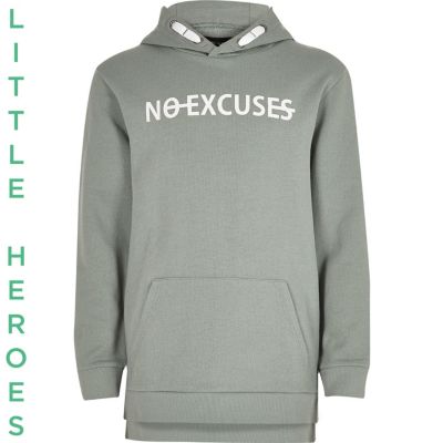 Boys green no excuses hoodie